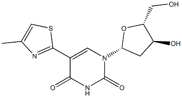 5-(4-Methyl-2-thiazolyl)-2'-deoxyuridine Struktur