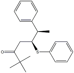 (5S,6R)-2,2-Dimethyl-6-phenyl-5-phenylthio-3-heptanone Struktur