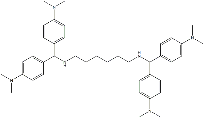 N,N'-Bis[bis(4-dimethylaminophenyl)methyl]-1,6-hexanediamine Struktur