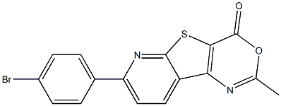 2-Methyl-7-(4-bromophenyl)-4H-pyrido[3',2':4,5]thieno[3,2-d][1,3]oxazin-4-one Struktur