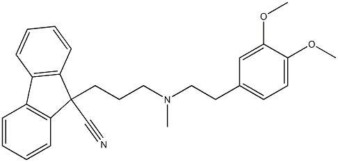 9-[3-[Methyl[2-(3,4-dimethoxyphenyl)ethyl]amino]propyl]-9H-fluorene-9-carbonitrile Struktur