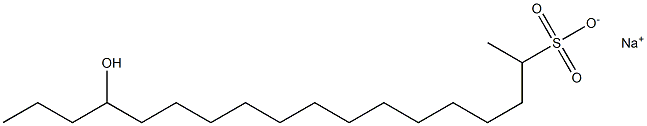 15-Hydroxyoctadecane-2-sulfonic acid sodium salt Struktur