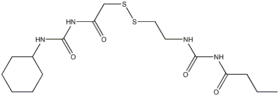 1-Butyryl-3-[2-[[(3-cyclohexylureido)carbonylmethyl]dithio]ethyl]urea Struktur