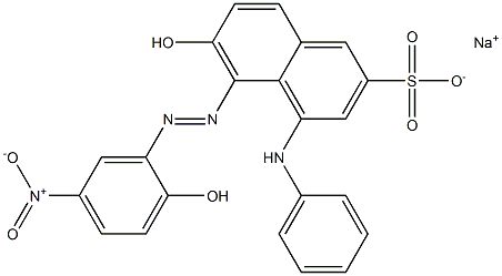 6-Hydroxy-5-[(2-hydroxy-5-nitrophenyl)azo]-4-phenylaminonaphthalene-2-sulfonic acid sodium salt Struktur