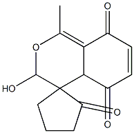 1-Methyl-3-hydroxy-4,4a-dihydrospiro[3H-2-benzopyran-4,1'-cyclopentane]-2',5,8-trione Struktur