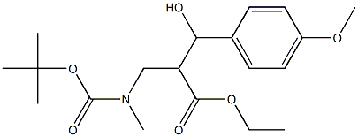 3-(4-Methoxyphenyl)-3-hydroxy-2-[[(tert-butoxycarbonyl)(methyl)amino]methyl]propanoic acid ethyl ester Struktur