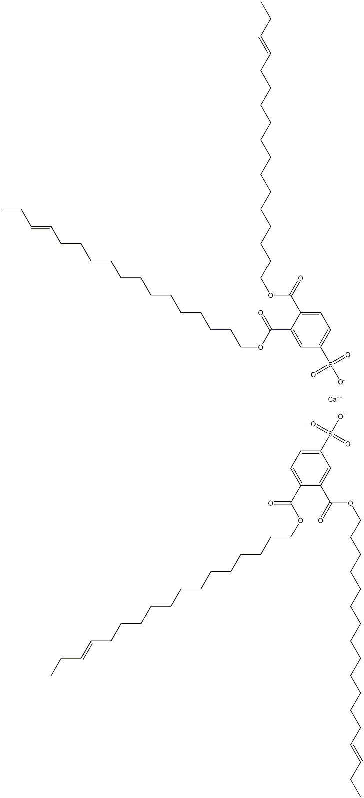 Bis[3,4-di(14-heptadecenyloxycarbonyl)benzenesulfonic acid]calcium salt Struktur