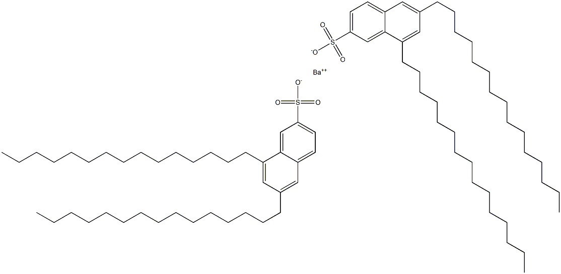 Bis(6,8-dipentadecyl-2-naphthalenesulfonic acid)barium salt Struktur