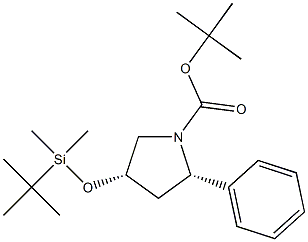 4 (S)-(tert. butyl-dimethyl-silanyloxy)-2 (S)-phenyl- pyrrolodine-1-carboxylic acid tert.-butylester Struktur