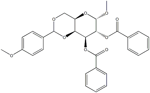 Methyl 2,3-di-O-benzoyl-4,6-O-(4-methoxybenzylidene)-a-D-galactopyranoside Struktur