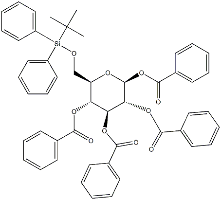 1,2,3,4-Tetra-O-benzoyl-6-O-tert-butyldiphenylsilyl-b-D-glucopyranose Struktur