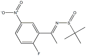 N-(1-(2-fluoro-5-nitrophenyl)ethylidene)-2-methylpropane-2-sulfinamide Struktur