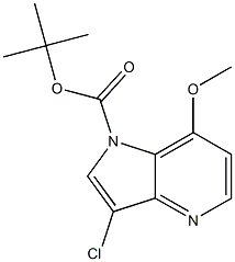 3-Chloro-7-methoxy-pyrrolo[3,2-b]pyridine-1-carboxylic acid tert-butyl ester Struktur