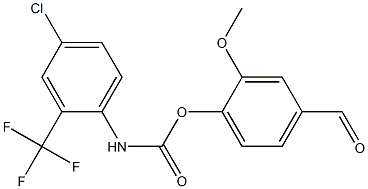 4-FORMYL-2-METHOXYPHENYL N-(4-CHLORO-2-(TRIFLUOROMETHYL)PHENYL)CARBAMATE Struktur