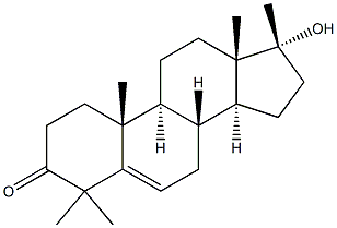 (17BETA)-17-HYDROXY-4,4,17-TRIMETHYLANDROST-5-EN-3-ONE Struktur