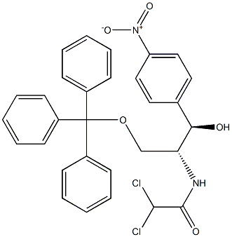 2,2-Dichloro-N-((1R,2R)-1-hydroxy-1-(4-nitrophenyl)-3-(trityloxy)propan-2-yl)acetamide Struktur