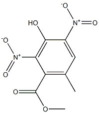 3-Hydroxy-6-methyl-2,4-dinitro-benzoic acid methyl ester Struktur