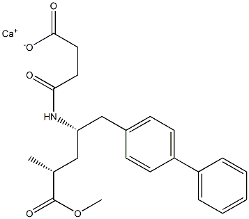 monocalciummono(4-(((2S,4R)-1-([1,1'-biphenyl]-4-yl)-5- methoxy-4-methyl-5-oxopentan-2-yl)amino)-4-oxobutanoate) Struktur