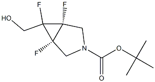 tert-butyl (1R,5S,6s)-1,5,6-trifluoro-6-(hydroxymethyl)-3-azabicyclo[3.1.0]hexane-3-carboxylate Struktur