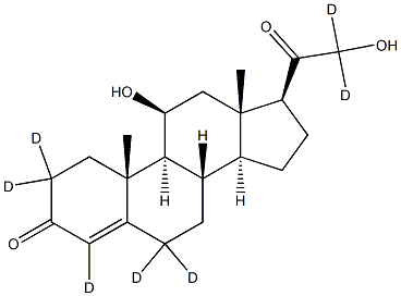 4-Pregnen-11|beta|,-21-diol-3,20-dione-2,2,4,6,6, alpha-21,21-D7 Struktur