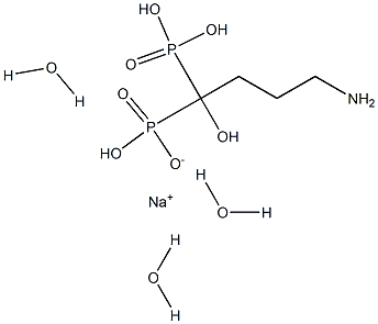 4-amino-(1-hydroxybutylidene)-1,1-diphosphonic acid monosodium salt trihydrate Struktur