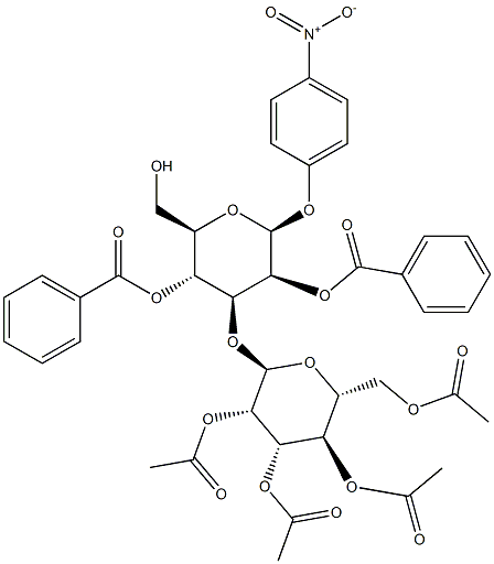 4-Nitrophenyl3-O-(2,3,4,6-tetra-O-acetyl-a-D-mannopyranosyl)-2,4-di-O-benzoyl-b-D-mannopyranoside Struktur