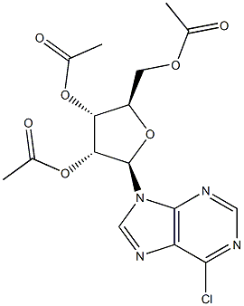 6-Chloro-9-(2',3',5'-tri-O-acetyl-b-D-ribofuranosyl)purine Struktur