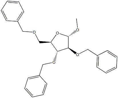 Methyl2,3,5-tri-O-benzyl-a-D-arabinofuranoside Struktur