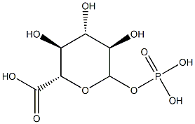 (2S,3S,4S,5R)-3,4,5-trihydroxy-6-phosphonooxy-oxane-2-carboxylic acid Struktur