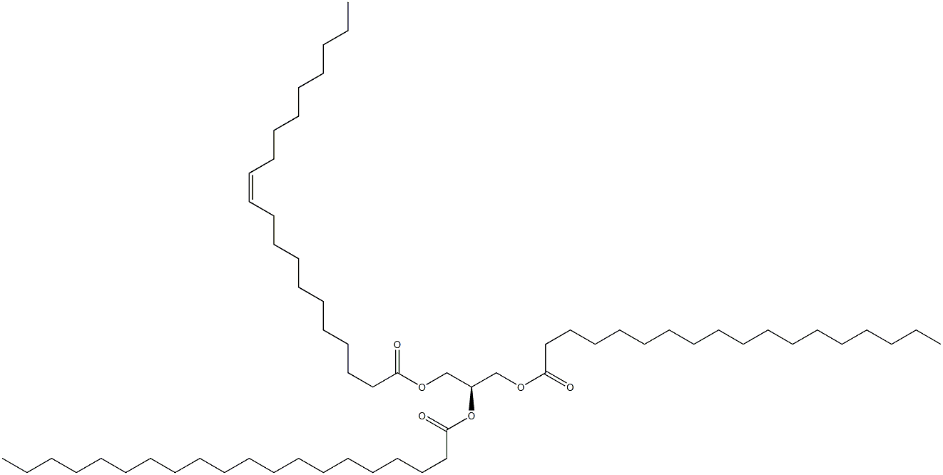 1-octadecanoyl-2-eicosanoyl-3-(11Z-eicosenoyl)-sn-glycerol Struktur