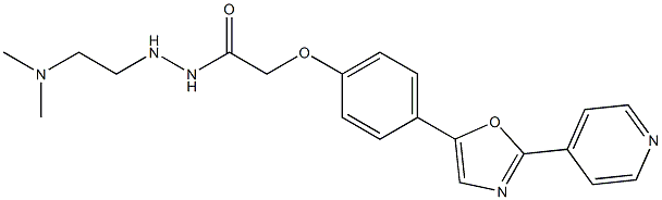 2-(4-pyridyl)-5-((4-(2-dimethylaminoethylaminocarbamoyl)methoxy)phenyl)oxazole Struktur