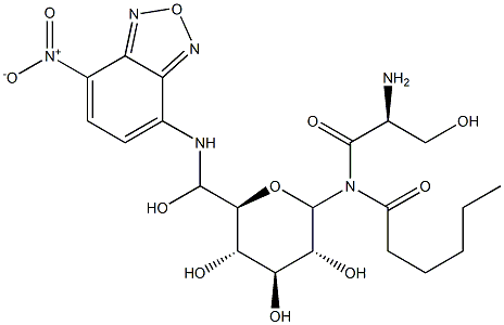 6-(N-(7-nitro-2,1,3-benzoxadiazol-4-yl)amino)hexanoyl-glucosylceramide Struktur