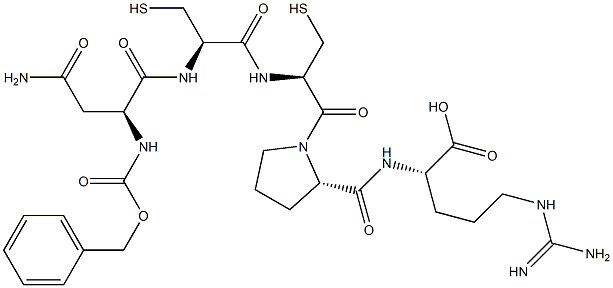 (phenylmethoxy)carbonyl-asparaginyl-(cysteinyl)cysteinyl-prolyl-arginine Struktur