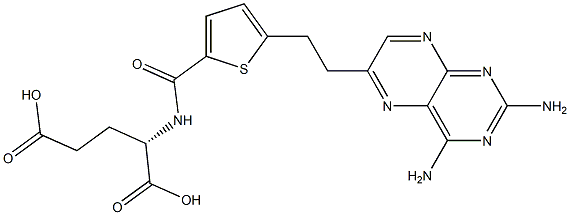 N-(5-(beta-(2,4-diamino-6-pteridinyl)ethyl)-2-thenoyl)glutamic acid Struktur