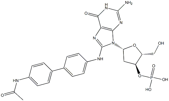 N'-(3'-monophosphodeoxyguanosin-8-yl)-N-acetylbenzidine Struktur