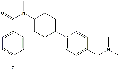 N-(4-chlorobenzoyl)-N-methyl-4-(4-dimethylaminomethylphenyl)cyclohexylamine Struktur