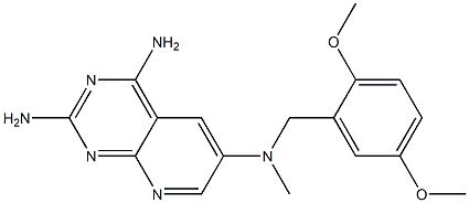 2,4-diamino-6-(N-(2',5'-dimethoxybenzyl)-N-methylamino)pyrido(2,3-d)pyrimidine Struktur