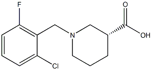 (3R)-1-(2-chloro-6-fluorobenzyl)piperidine-3-carboxylic acid Struktur