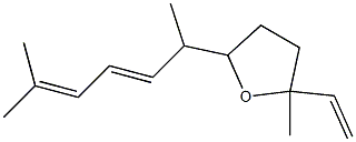 2-(5-Ethenyl-5-methyl-2-tetrahydrofuranyl)-6-methyl-5-hepten-3-ne Struktur