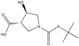 trans-1-Boc-4-hydroxy-3-pyrrolidinecarboxylic acid Struktur