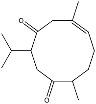 (3E)-3,7-dimethyl-10-propan-2-yl-cyclodec-3-ene-1,8-dione Struktur