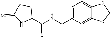 Pyrrolidinecarboxamide, N-(1,3-benzodioxol-5-ylmethyl)-5-oxo- Struktur