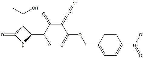 (3S,4R)-3-[(1R)-1-HYDROXYETHYL]-4-[(1R)-1-METHYL-3-DIAZO-3-P-NITROBENYZLOXYCARBONYL-2-OXO-PROPYL]-AZETIDIN-2-ONE Struktur