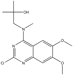 1-[(2-CHLORO-6,7-DIMETHOXYQUINAZOLIN-4-YL)(METHYL)AMINO]-2-METHYLPROPAN-2-OL Struktur