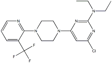 4-CHLORO-N,N-DIETHYL-6-{4-[3-(TRIFLUOROMETHYL)PYRIDIN-2-YL]PIPERAZIN-1-YL}PYRIMIDIN-2-AMINE Struktur