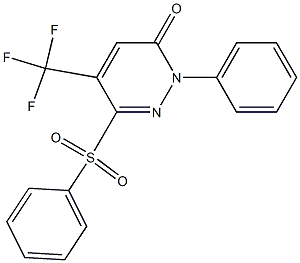 2-phenyl-6-(phenylsulfonyl)-5-(trifluoromethyl)-3(2H)-pyridazinone Struktur