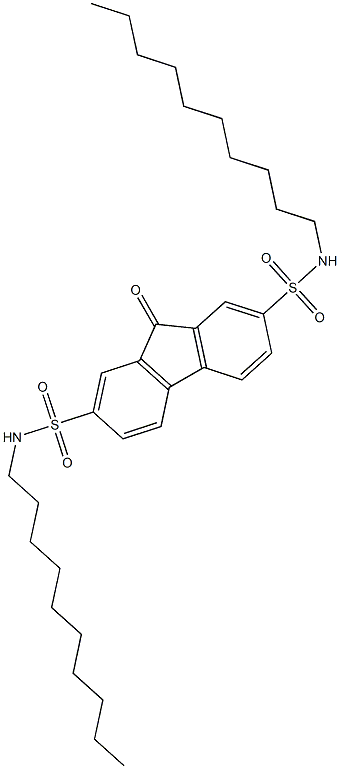 N2,N7-didecyl-9-oxo-9H-2,7-fluorenedisulfonamide Struktur