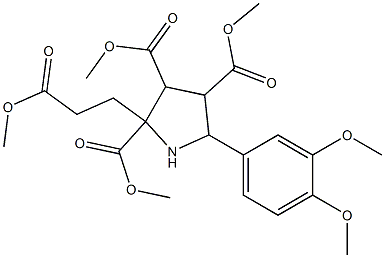 trimethyl 5-(3,4-dimethoxyphenyl)-2-(3-methoxy-3-oxopropyl)-2,3,4-pyrrolidinetricarboxylate Struktur