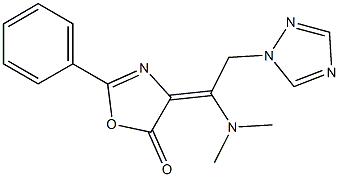 4-[(E)-1-(dimethylamino)-2-(1H-1,2,4-triazol-1-yl)ethylidene]-2-phenyl-1,3-oxazol-5(4H)-one Struktur