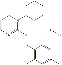 1-cyclohexyl-2-[(mesitylmethyl)thio]-1,4,5,6-tetrahydropyrimidine hydrochloride Struktur